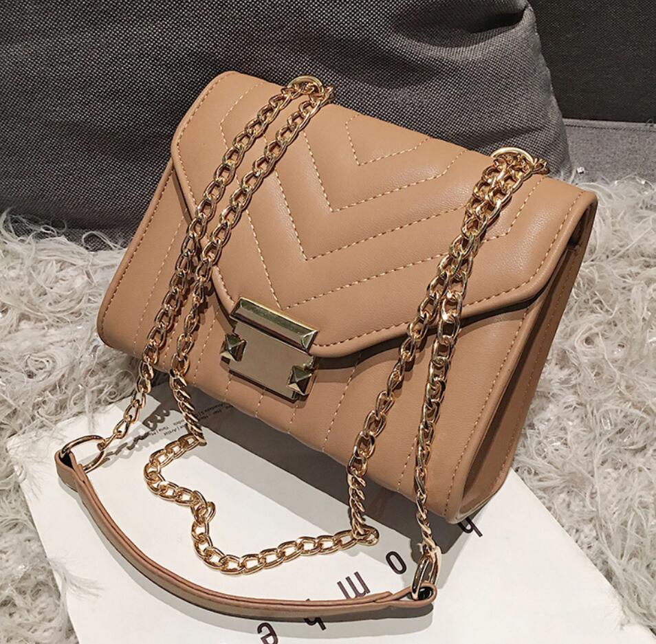 High Quality PU Leather Designer Handbag With Lock Chain - The Trendy Accessories Store