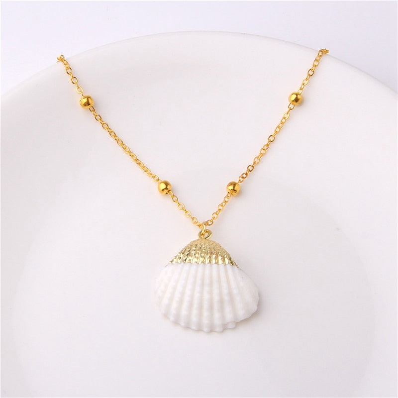 Classic Gold Plated Shell Necklaces and Pendants - The Trendy Accessories Store