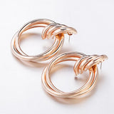 Gold Plated Round Trendy Drop Earrings - The Trendy Accessories Store