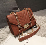 High Quality PU Leather Designer Handbag With Lock Chain - The Trendy Accessories Store