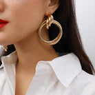 Gold Plated Round Trendy Drop Earrings - The Trendy Accessories Store