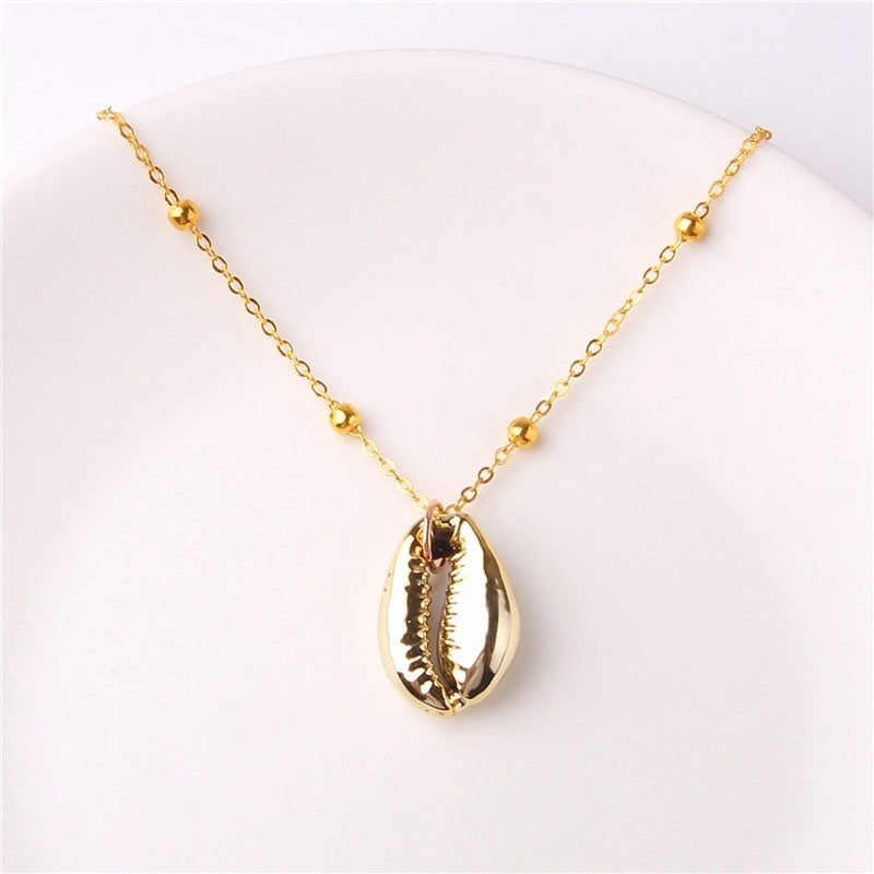 Classic Gold Plated Shell Necklaces and Pendants - The Trendy Accessories Store