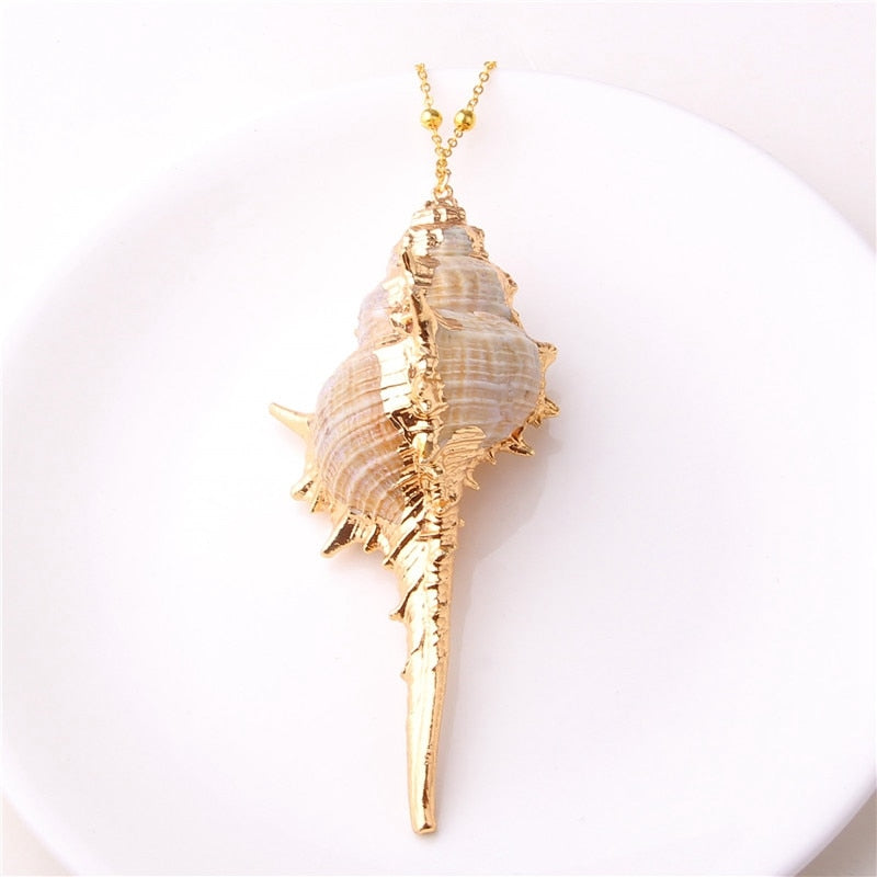 Classic Gold Plated Shell Necklaces and Pendants - The Trendy Accessories Store