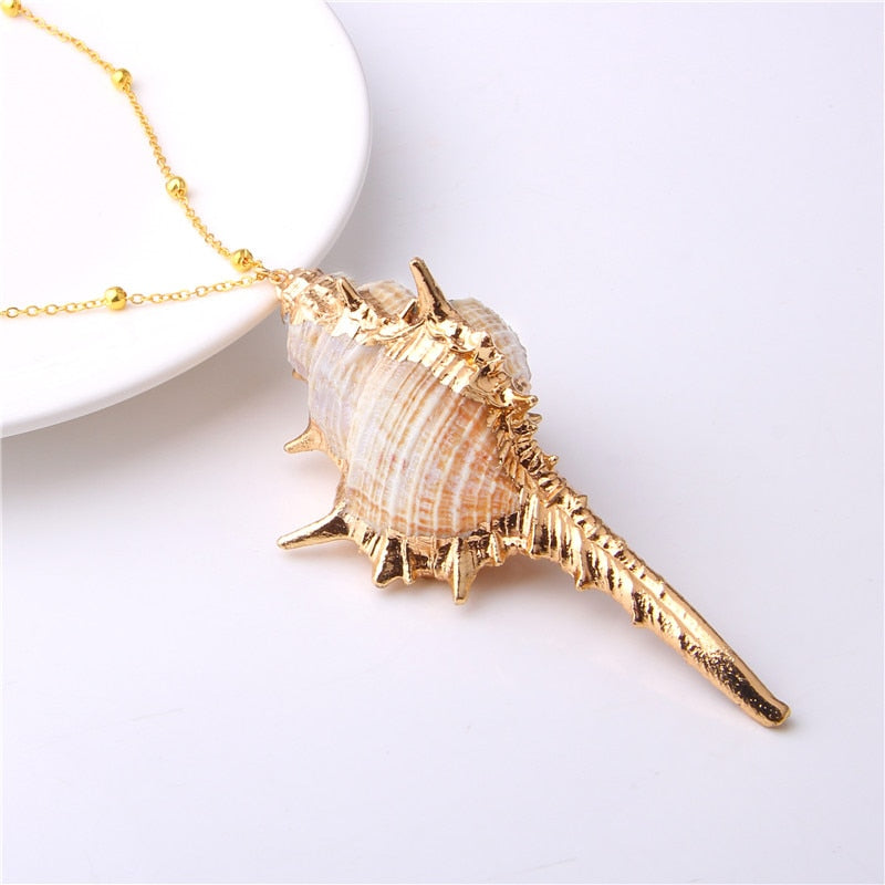 Classic Gold Plated Shell Necklaces and Pendants - The Trendy Accessories Store