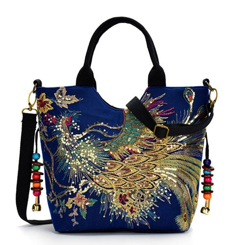 The Modernist Shiny Peacock Vintage Totes Bag