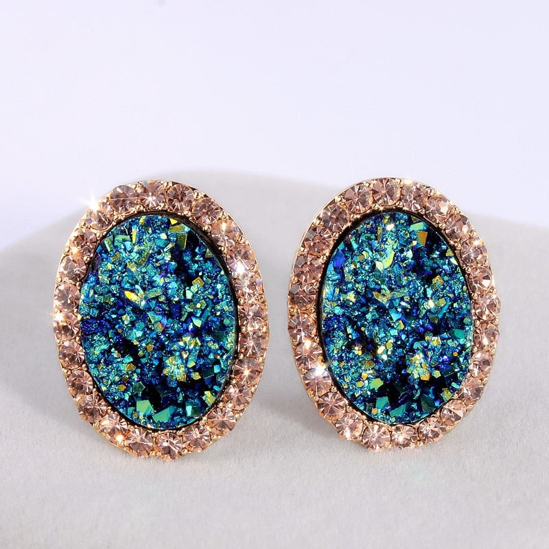 Luxury Inspired Crystal Round Stud Earrings - The Trendy Accessories Store