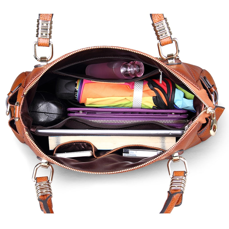 Vintage Tote Women Bag Genuine Luxury Leather Handbags