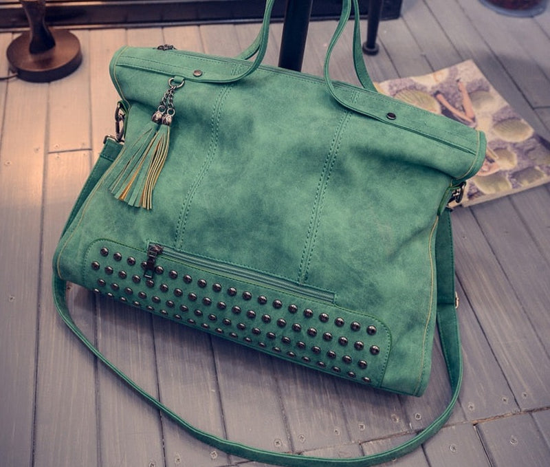 Leather Fashion Rivet Women Handbags
