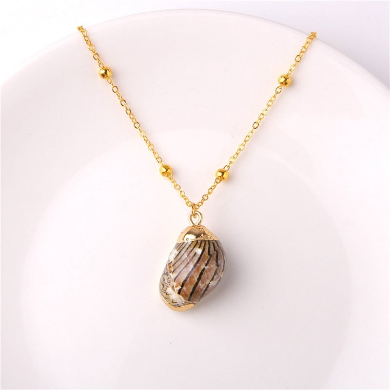 Classic Gold Plated Shell Necklaces and Pendants - The Trendy Accessories Store