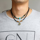 Dual Layer Vintage Charm Leather Necklace - The Trendy Accessories Store