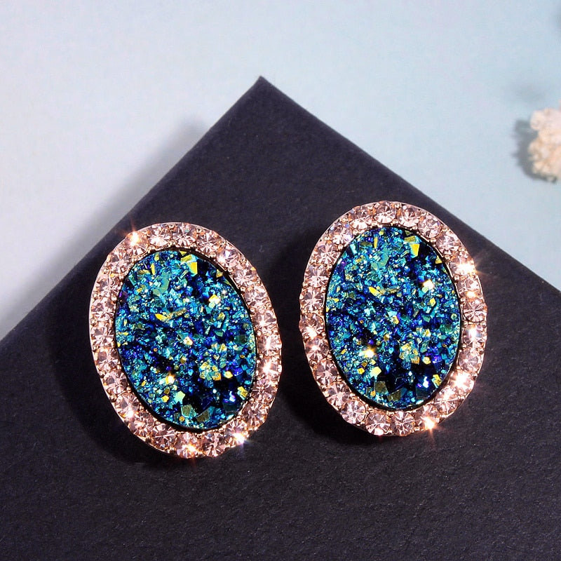 Luxury Inspired Crystal Round Stud Earrings - The Trendy Accessories Store