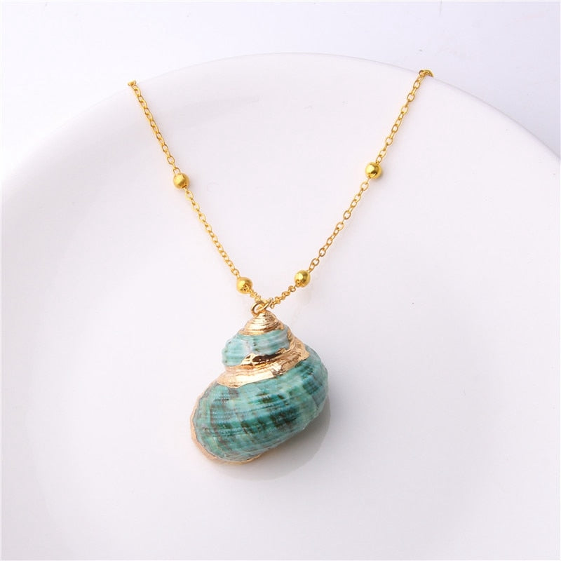 Classic Gold Plated Shell Necklaces and Pendants - The Trendy Accessories Store