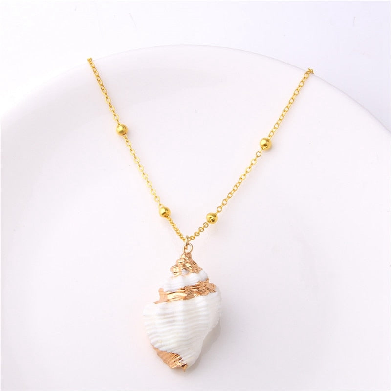 Classic Gold Plated Shell Necklaces and Pendants - The Trendy Accessories Store