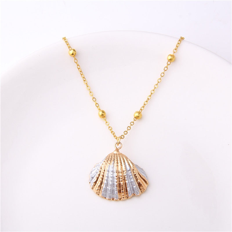 Classic Gold Plated Shell Necklaces and Pendants - The Trendy Accessories Store