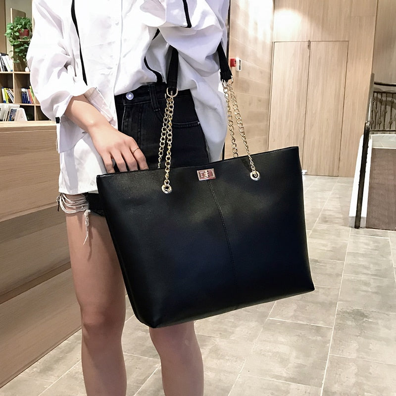 PU Leather Women Tote Large Handbags