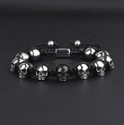 Stainless Steel Skull Braided Wrap Beads Bracelet - The Trendy Accessories Store