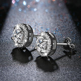 Silver D Color Round Cut Earrings Jewelry