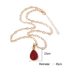 Handmade Gold Plated Chain Necklace with Natural Minerals Stone Crystal Charm Pendant - The Trendy Accessories Store