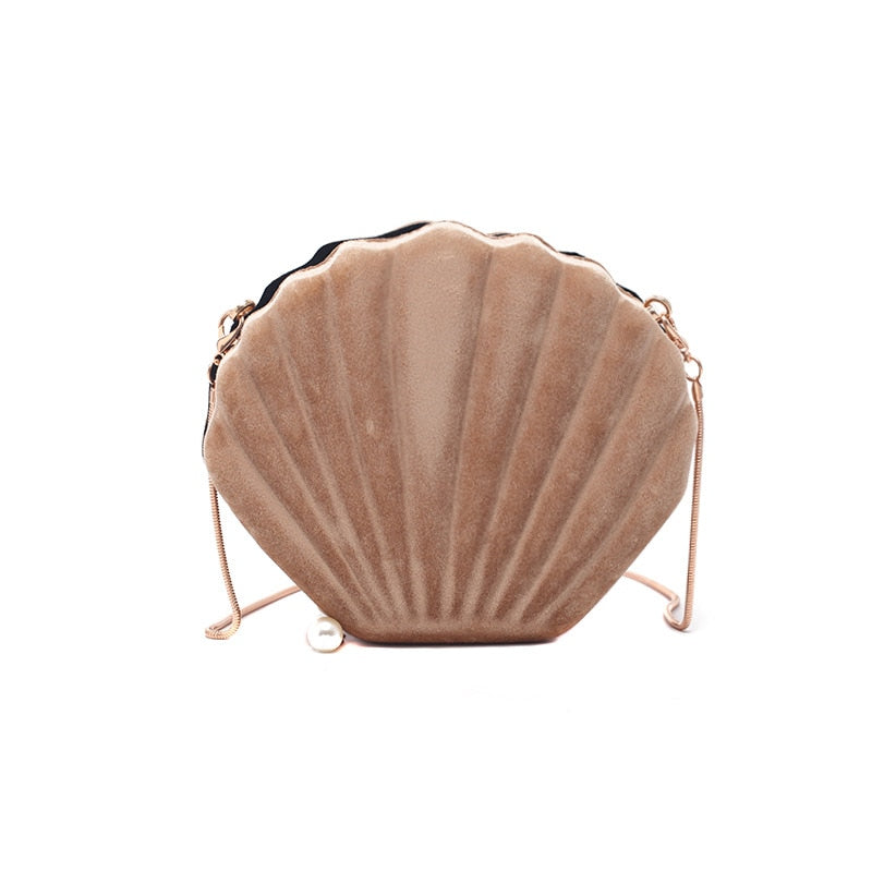 Shell Design Velvet Bag - The Trendy Accessories Store