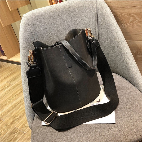 luxury bucket Large Capacity PU Leather bag - The Trendy Accessories Store
