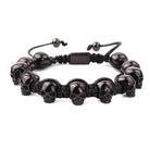 Stainless Steel Skull Braided Wrap Beads Bracelet - The Trendy Accessories Store