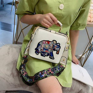 Vintage Classic Floral Theme PU Leather Crossbody Handbag