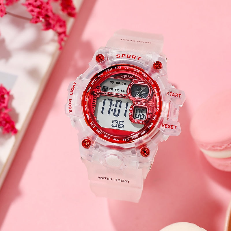 Transparent Color Digital Watches For Women