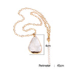 Handmade Gold Plated Chain Necklace with Natural Minerals Stone Crystal Charm Pendant - The Trendy Accessories Store