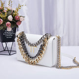 Premium Gold Plated Chain Leather Handbag - The Trendy Accessories Store