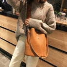 luxury bucket Large Capacity PU Leather bag - The Trendy Accessories Store