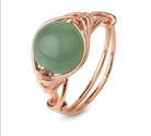 Handmade Rose Gold Wire Wrap Ring with Natural Stones - The Trendy Accessories Store
