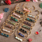 Wire Wrapped Larimar Stone Bracelet in Gold Copper - Available in various color - The Trendy Accessories Store