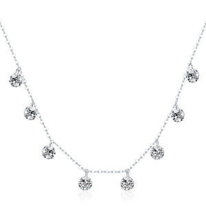 Sterling Silver Sparkling Chokers Necklace For Women