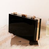 Trendy Transparent Handbag With Gold Plated Luxury Chain - The Trendy Accessories Store