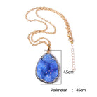 Handmade Gold Plated Chain Necklace with Natural Minerals Stone Crystal Charm Pendant - The Trendy Accessories Store