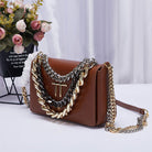 Premium Gold Plated Chain Leather Handbag - The Trendy Accessories Store
