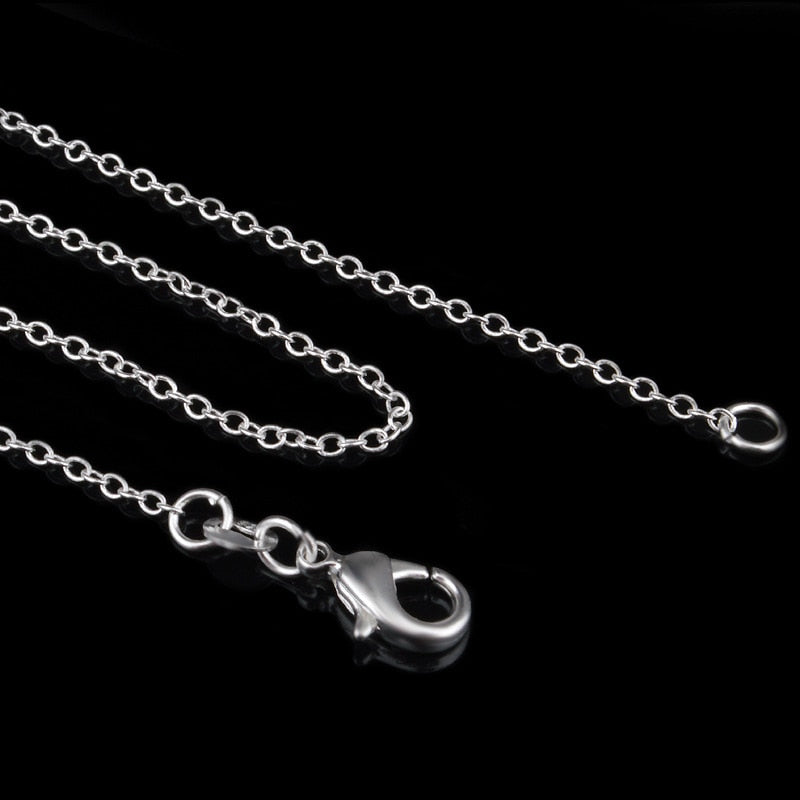Silver 1mm Link Chain Necklaces For Women