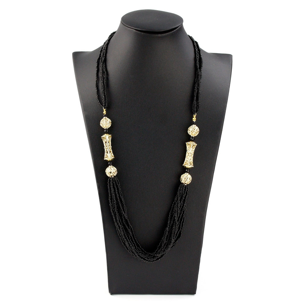Handmade Beads Long Choker Necklace For Women