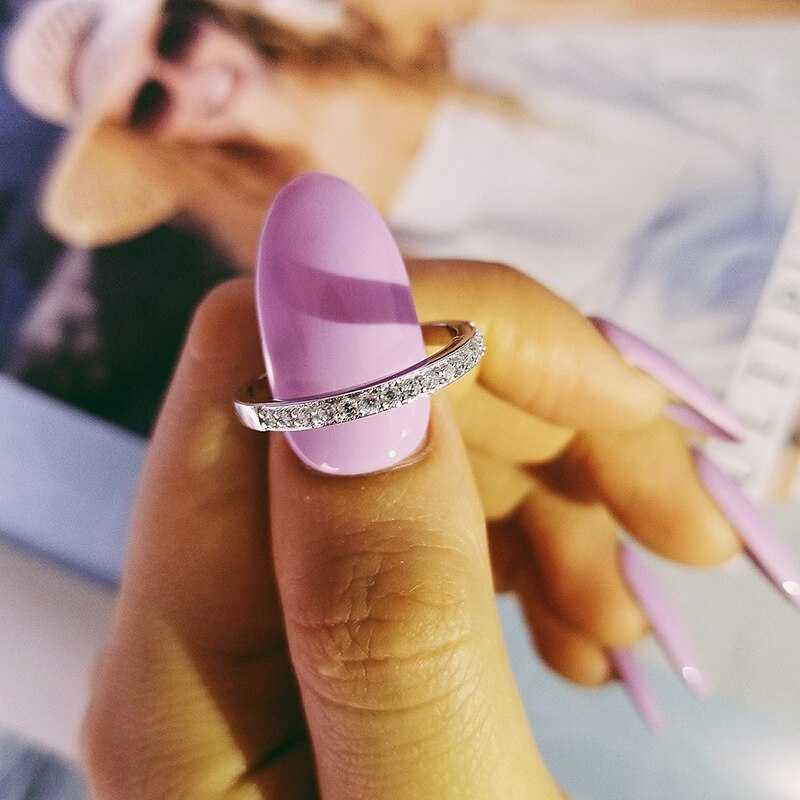 925 Sterling Silver 3pcs in 1 cushion zircon Wedding Ring Set - The Trendy Accessories Store