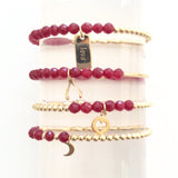 Set of Four Small red Beaded Bracelet - The Trendy Accessories Store