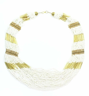 Empress Layered Beads White Necklace - The Trendy Accessories Store