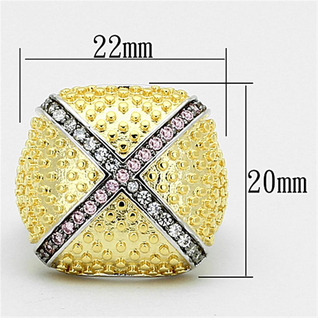 LOA878 Rhodium+Gold+ Ruthenium Brass Ring - The Trendy Accessories Store