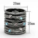 LOA883 Ruthenium Brass Ring with Top Grade Crystal - The Trendy Accessories Store