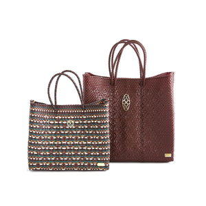 SMALL GREEN BROWN TOTE SOLANA BAG