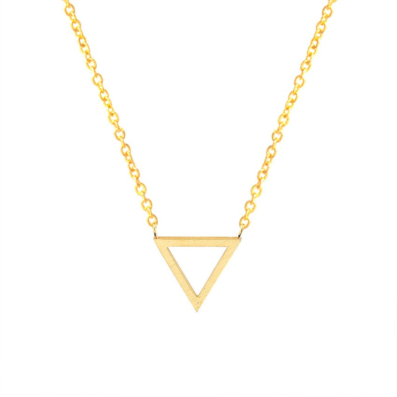 Minimalist Geometric Triangle Necklace Rose Gold