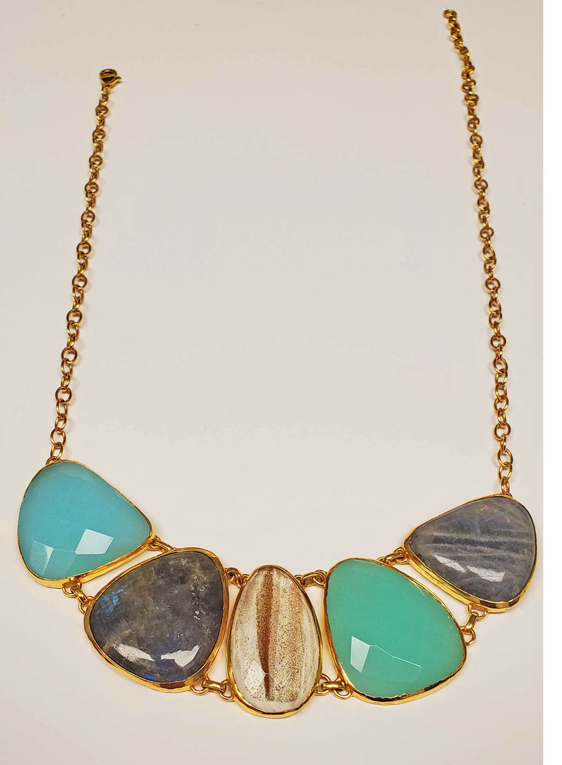 Multi Gemstone Statement Necklace - The Trendy Accessories Store