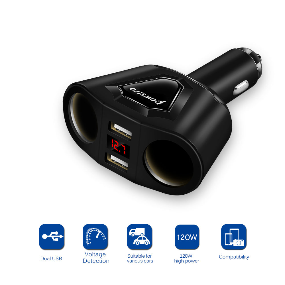 3.1A Dual USB Car Charger With Cigarette Lighter – The Trendy Accessories  Store