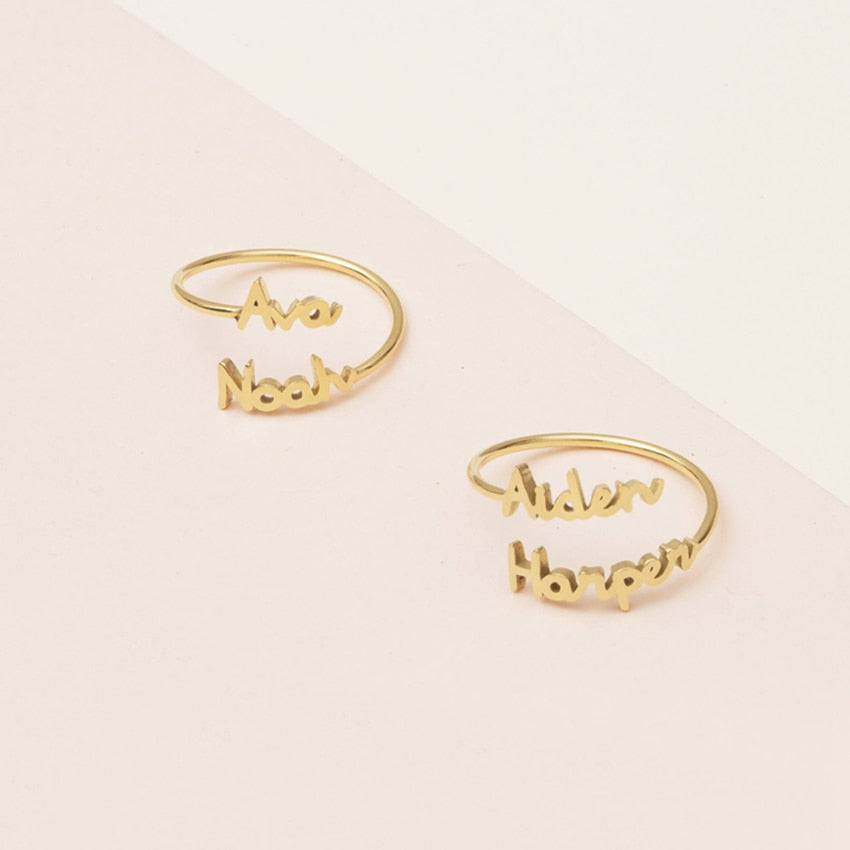 Two Name Ring - Hearts and Diamonds – Be Monogrammed