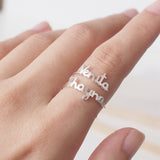 Personalized Adjustable Double Name Couple Rings - The Trendy Accessories Store