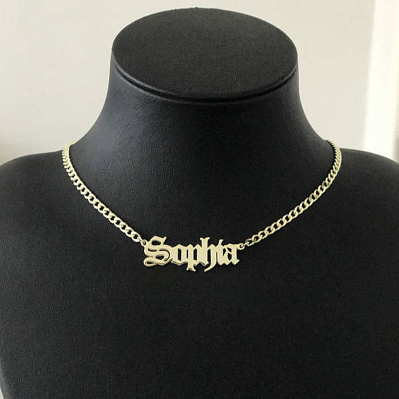 Personalized Name Necklace Stainless Steel Curb - The Trendy Accessories Store